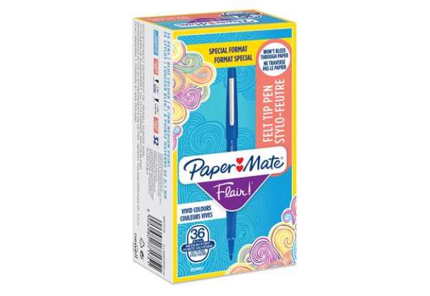 Immagine di Pennarello Flair Nylon - punta 1,10 mm - blu - Papermate - conf. 30 + 6 pezzi