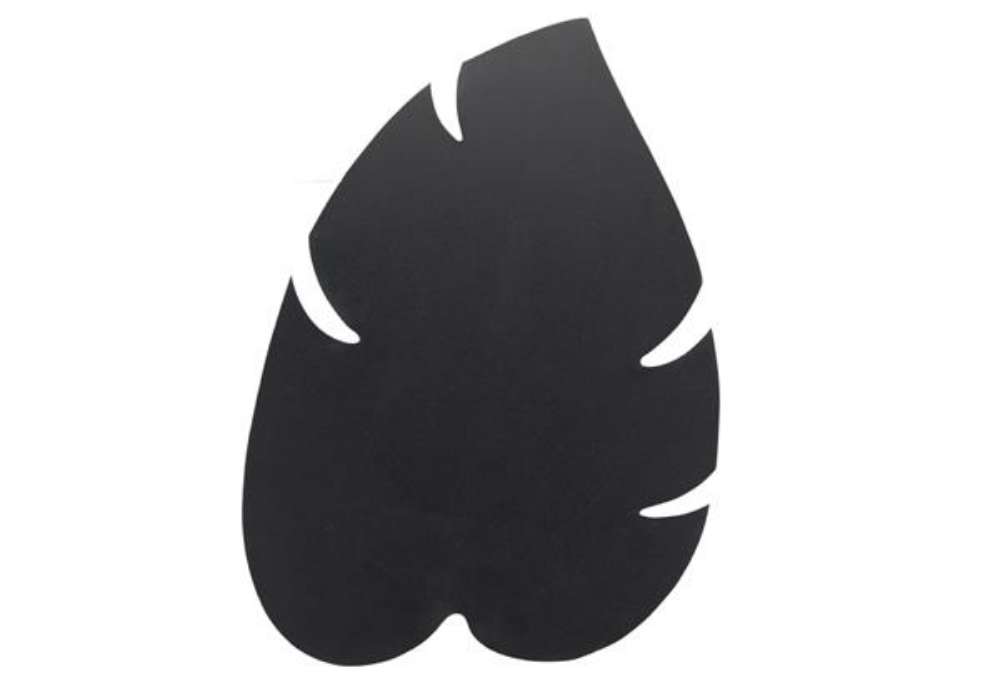 Immagine di Lavagna Silhouette da parete - 43,8 x 29,6 cm - forma foglia - nero - Securit