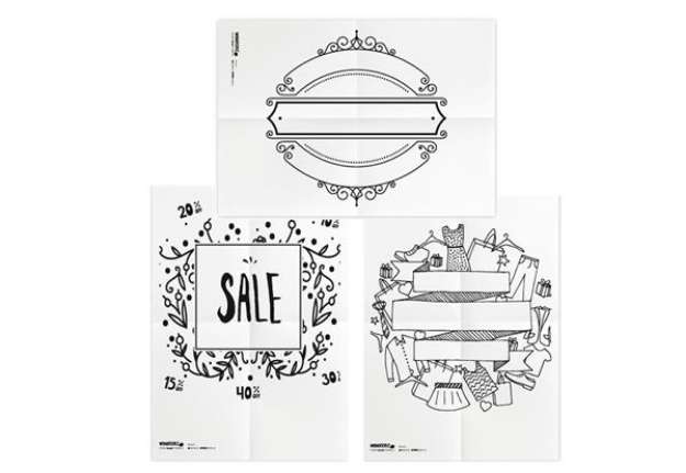 Immagine di Stencil - foglio A2 - 'SCONTI' - Securit - set 3 pezzi