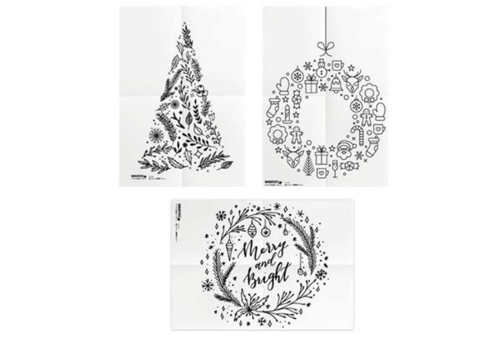 Immagine di Stencil - foglio A2 - 'NATALE' - Securit - set 3 pezzi