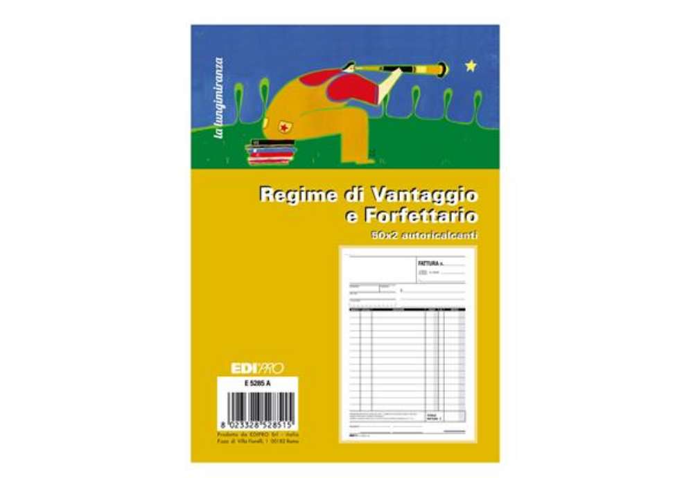 Immagine di Blocco fattura contribuenti min/forfett. - 22x14,8 - 50x2 fogli autoric. - E5285A - EdiPro