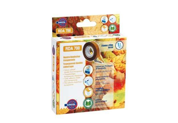 Immagine di Nastro biadesivo 700RDA - 2,5 cm x 33 m - trasparente - Eurocel