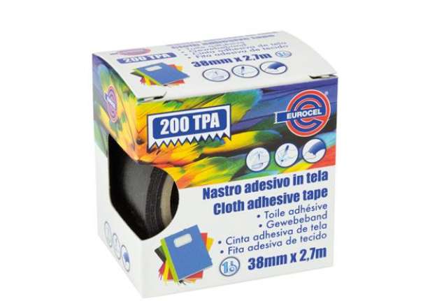 Immagine di Nastro adesivo telato TPA 200 - 3,8 cm x 2,7 m - nero - Eurocel