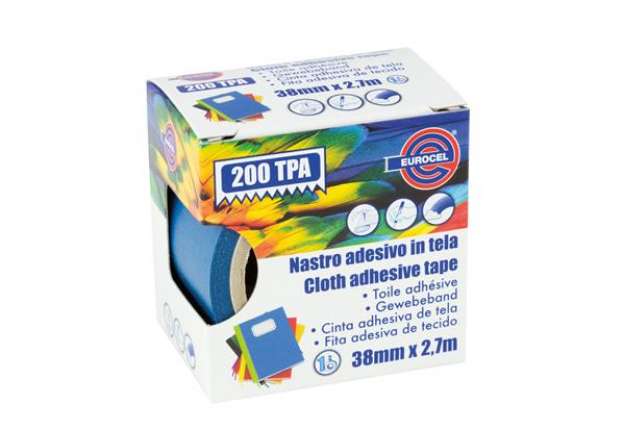 Immagine di Nastro adesivo telato TPA 200 - 3,8 cm x 2,7 m - blu - Eurocel