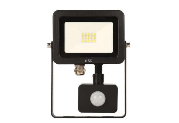 Immagine di Faro Led - con sensore di movimento - 20 W - 14,3 x 21,5 x 3,7 cm - 4000K - luce bianca fredda - MKC