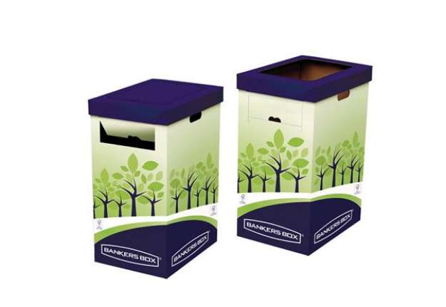 Immagine di Cestino riciclo - 31,5 x 60,8 x 42,7 cm - verde/blu - Fellowes