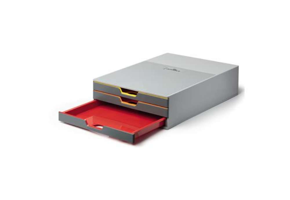 Immagine di Cassettiera Varicolor portamonitor - 28 x 9,5 x 35,6 cm - 3 cassetti - Durable
