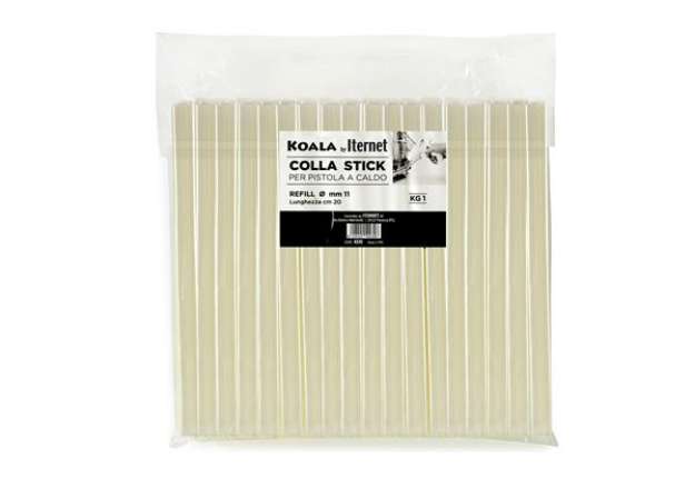 Immagine di Colla termofusibile-  in stick - lunghezza 20 cm - diametro 1,1 cm - Iternet - sacchetto da 1 kg