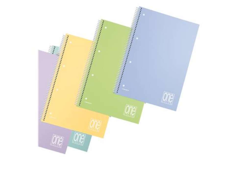 Immagine di Maxiquaderno One Color Pastel PP - A4+- 1 rigo - 80 fogli - 80 gr -  c/fori - spiralato - Blasetti