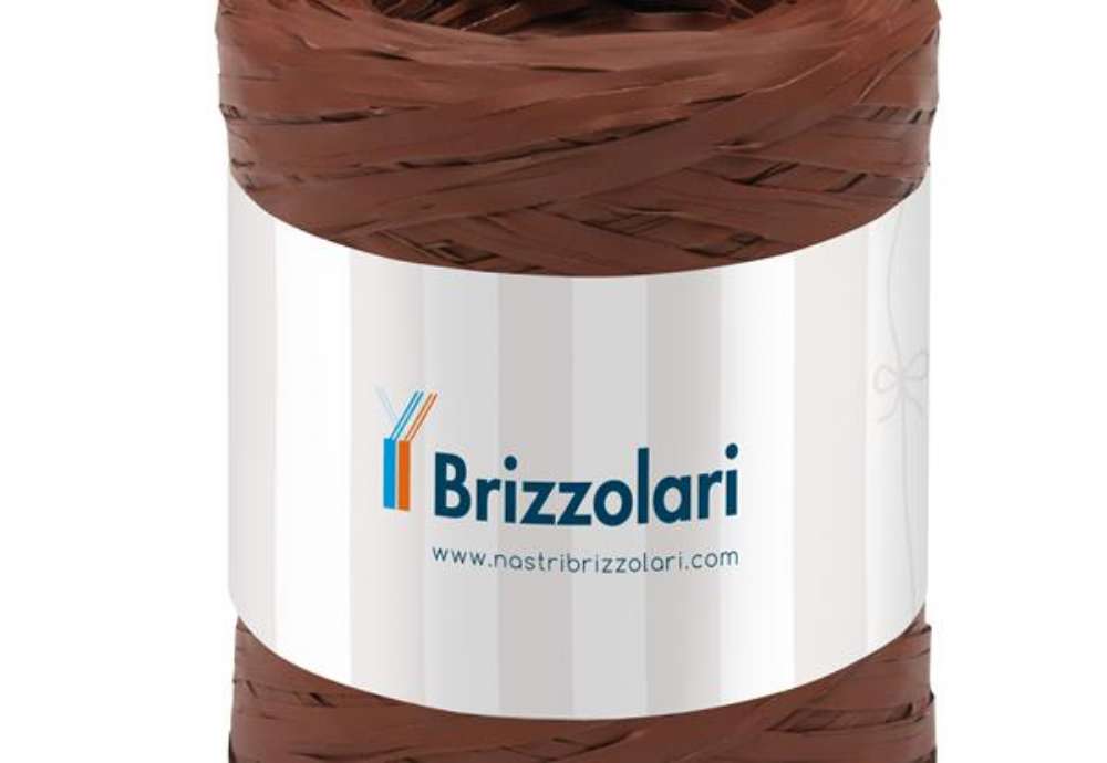 Immagine di Nastro Rafia sintetica - marrone 14 - 5mmx200mt - Brizzolari