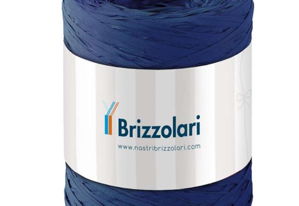 Immagine di Nastro Rafia sintetica - blu scuro 37 - 5mmx200mt - Brizzolari
