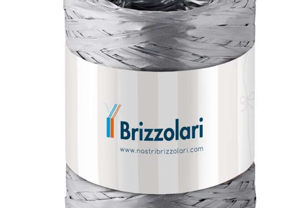Immagine di Nastro Rafia sintetica - argento 44 - 5mmx200mt - Brizzolari