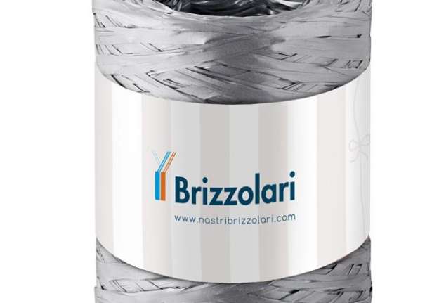 Immagine di Nastro Rafia sintetica - argento 44 - 5mmx200mt - Brizzolari