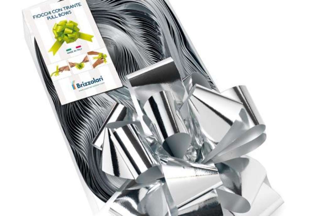 Immagine di Nastro strip metal 6870 - argento 04 - 50 mm - diam. 20 cm - Brizzolari - conf. 30 pezzi