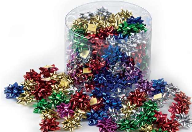 Immagine di Stelle di nastro metal 6870 - 5 mm - diam. 2,5 cm - colori assortiti - Brizzolari - conf. 100 pezzi