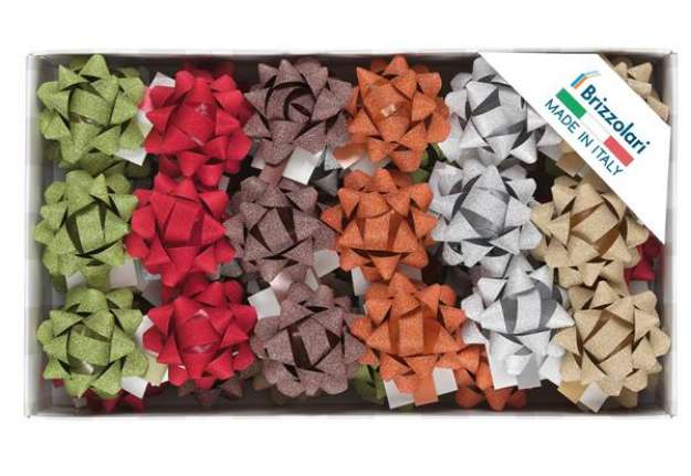 Immagine di Stelle Glitty 68245 - 10 mm - diam. 5 cm - colori assortiti - Brizzolari - conf. 50 pezzi
