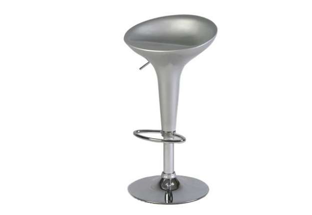 Immagine di Sgabello Bar - in ABS e acciaio - H 55 / 78 cm - grigio - Serena Group