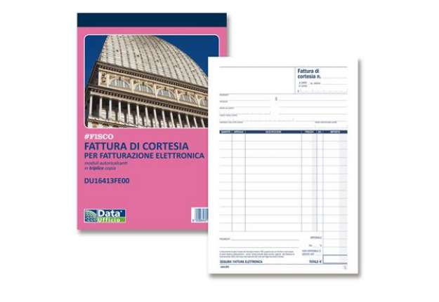 Immagine di Blocco fatture di cortesia - 33/33/33 copie autoric. - 21,5 x 14,8 cm - DU16413FE00 - Data Ufficio