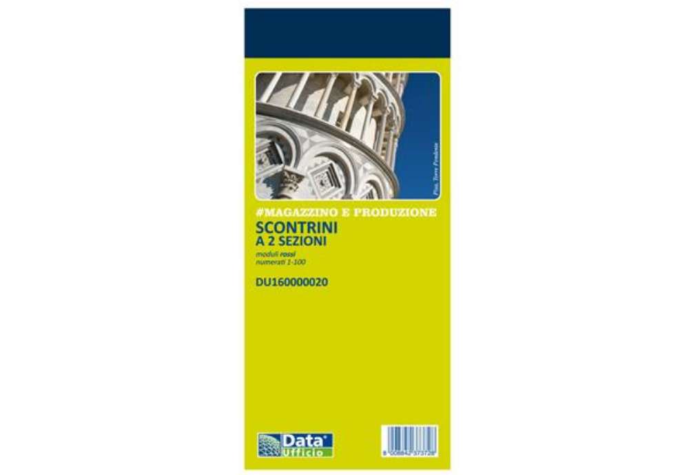 Immagine di Blocco scontrino 2 sezioni - 100 copie numerate - rosso - 5,8 x 13 cm - DU160000020 - Data Ufficio