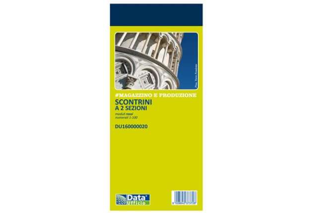 Immagine di Blocco scontrino 2 sezioni - 100 copie numerate - rosso - 5,8 x 13 cm - DU160000020 - Data Ufficio