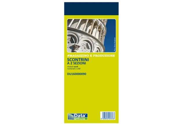 Immagine di Blocco scontrino 2 sezioni - 100 copie numerate - verde - 5,8 x 13 cm - DU160000090 - Data Ufficio