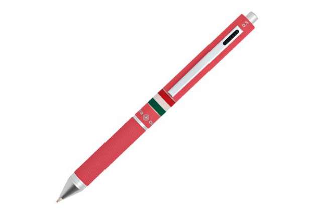 Immagine di Penna a sfera a scatto multifunzione - fusto rosa gommato Italia - Osama