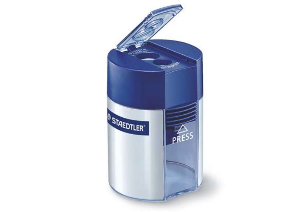 Immagine di Temperamatite 2 fori con contenitore - blu - Staedtler