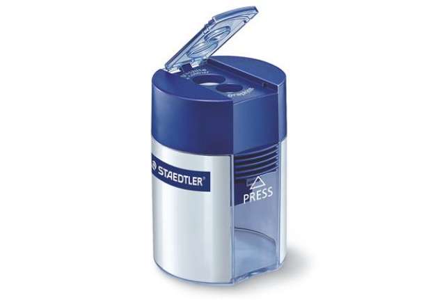 Immagine di Temperamatite 2 fori con contenitore - blu - Staedtler