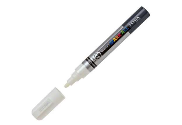 Immagine di Marcatore a base d'acqua Graduate Mark All  - punta tonda 2mm - bianco - Lyra