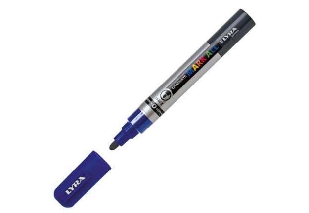 Immagine di Marcatore a base d'acqua Graduate Mark All  - punta tonda 2mm - blu - Lyra
