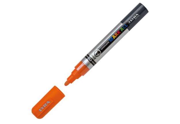 Immagine di Marcatore a base d'acqua Graduate Mark All  - punta tonda 2mm - arancione - Lyra