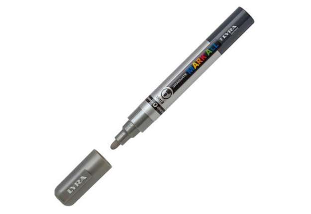 Immagine di Marcatore a base d'acqua Graduate Mark All  - punta tonda 2mm - argento - Lyra