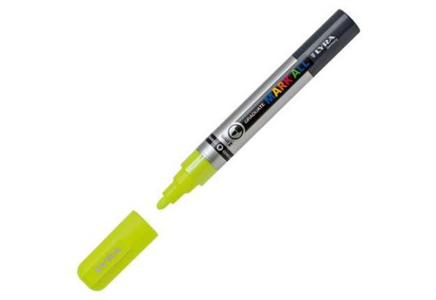 Immagine di Marcatore a base d'acqua Graduate Mark All  - punta tonda 2mm - giallo fluo - Lyra