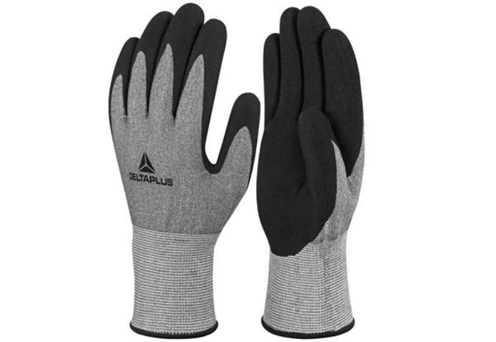 Immagine di Guanti antitaglio Venicut F01- maglia Xtrem Cut - palmo in nitrile - taglia 09 - grigio - Deltaplus