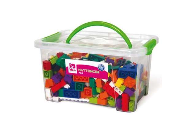 Immagine di Mattoncini Micro da costruzione - in ABS - colori assortiti - CWR - bauletto da 350 pezzi