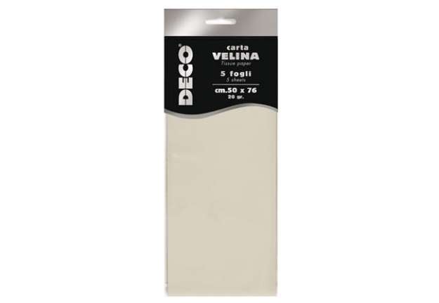 Immagine di Carta velina - 20 gr - 50 x 76 cm - avorio - Deco - busta 5 fogli