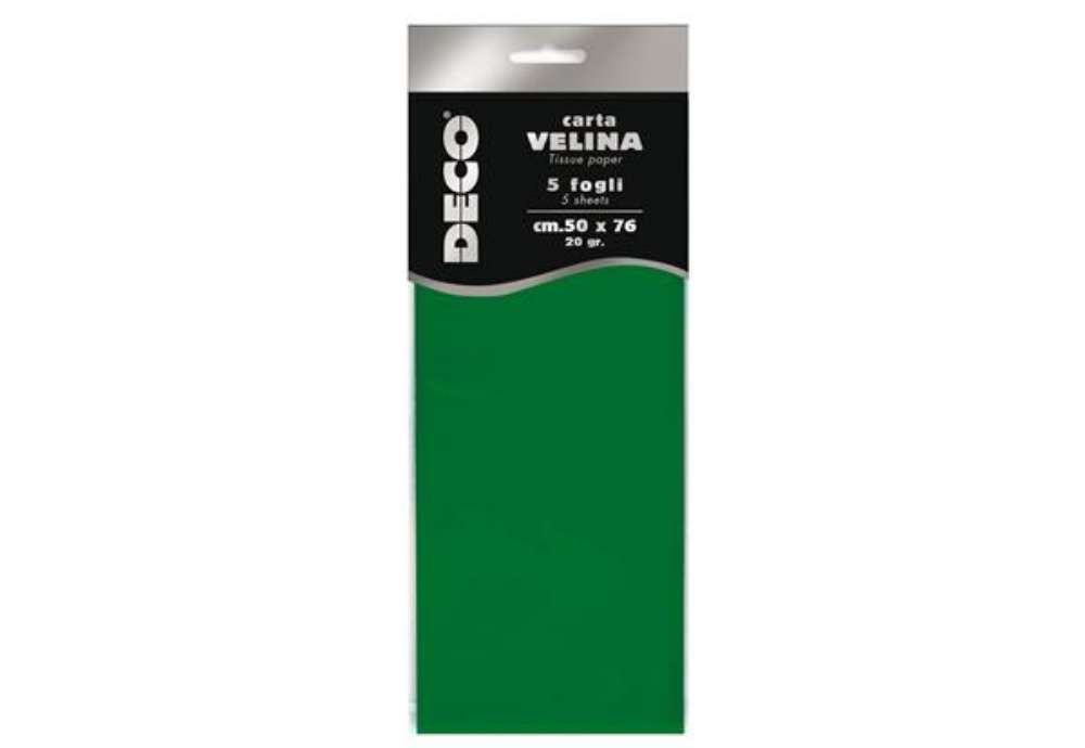 Immagine di Carta velina - 50 x 76 cm - 20 gr - verde chiaro - Deco - busta 5 fogli