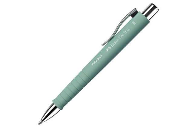 Immagine di Penna a sfera a scatto Poly Ball - Punta 0,7 mm - fusto verde menta - Faber-Castell