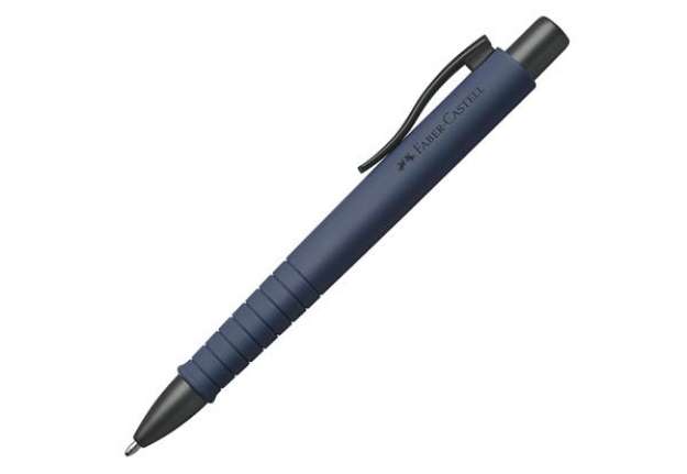 Immagine di Penna a sfera a scatto Poly Ball - Punta 0,7 mm - fusto blu navy - Faber-Castell