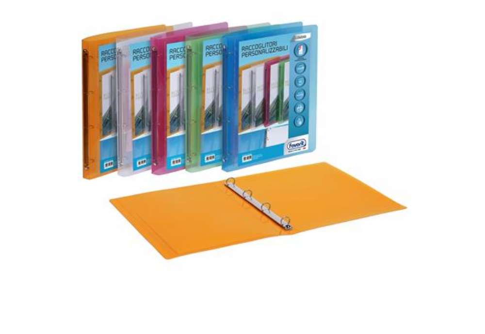 Immagine di Raccoglitore personalizzabile Lumina - 22 x 30 - 4 anelli tondi 15 mm - PP - colori assortiti - Favo