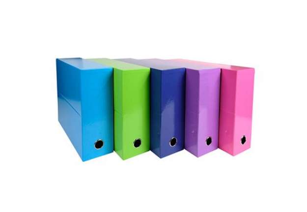 Immagine di Scatola progetto Iderama - dorso 90mm - 5 colori assortiti tenui - 25x33cm - Exacompta