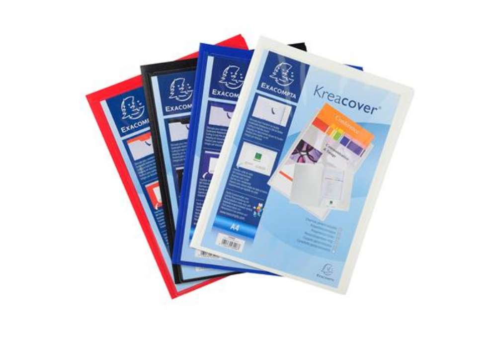 Immagine di Cartella di presentazione con 2 alette Kreacover - A4 - PP - colori assortiti - Exacompta