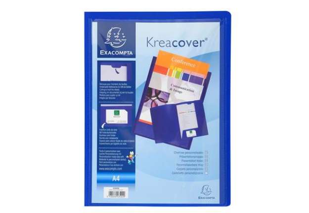 Immagine di Cartella di presentazione Kreacover - in PP - 2 alette - blu - A4 - Exacompta