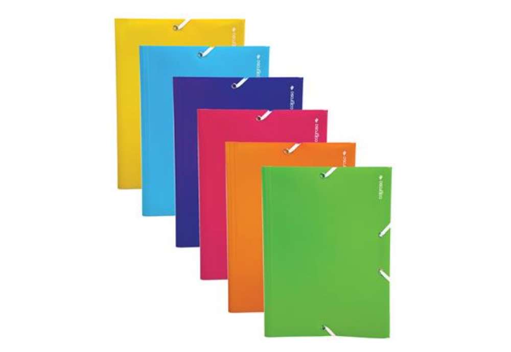 Immagine di Cartella 3 lembi con elastico angolare - A4 - PP - colori assortiti - Colorosa