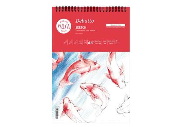 Immagine di Blocco schizzi Debutto - A4 - 120 gr - 70 fogli - bianco - MUSA