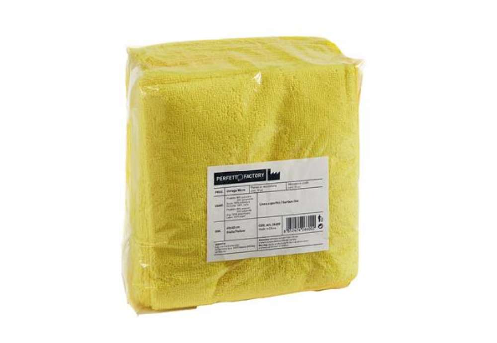 Immagine di Panni microfibra Ultrega - 40 x 40 cm - giallo - PerfettoFactory - conf. 10 pezzi