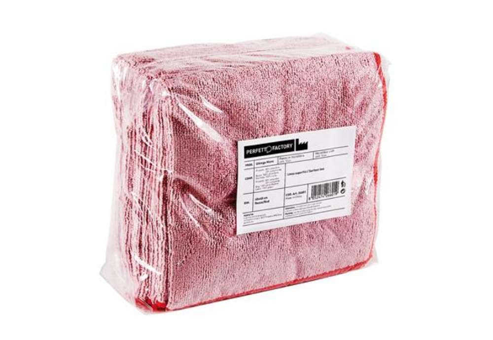 Immagine di Panni microfibra Ultrega - 40 x 40 cm - rosso - PerfettoFactory - conf. 10 pezzi