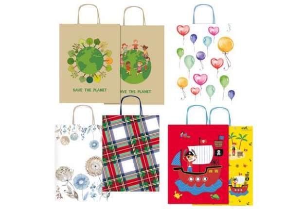 Immagine di Shoppers - con manici - 16 x 21 x 8cm - fantasie assortite - Rex Sadoch