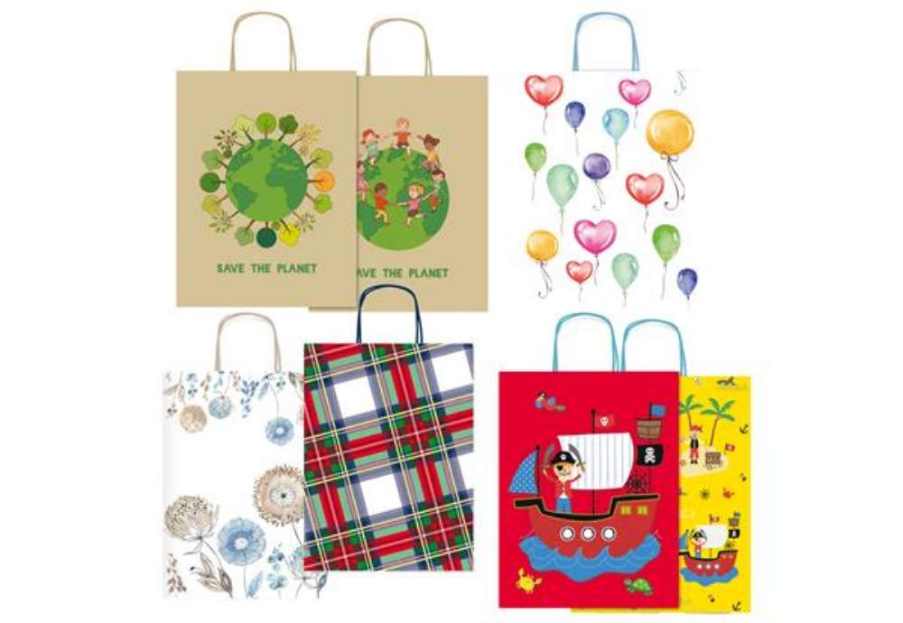 Immagine di Shoppers - con manici - 36x41x12 cm - fantasie assortite - Rex Sadoch