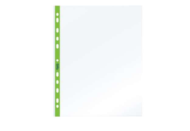Immagine di Buste forate - PPL - con banda verde neon - liscia - 22 x 30 cm - Favorit - conf. 25 pezzi